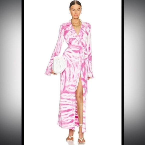 NWT SER.O.YA Gloria Cardigan Dress in White Pink Swirl Tie dye